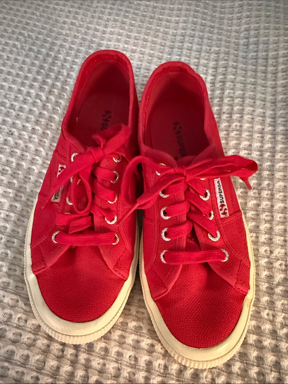 Superga Red Canvas Low-Top Lace-Up Sneakers